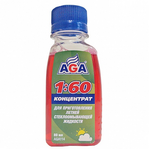 AGA114 AGA Жидкость для стеклоомывателя летняя! 0.08L, концентрат;Концентрат для приготовления летней стеклоомывающей жидкости