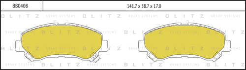 BB0408 BLITZ Колодки дисковые передние! Nissan Qashqai/X-trail all 07>/Maxima 09-11;Колодки тормозные дисковые передние