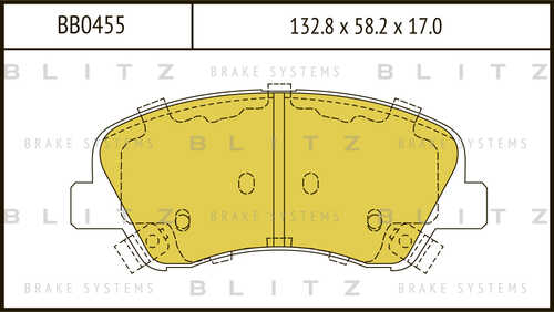 BB0455 BLITZ Колодки дисковые передние! Hyundai Solaris/Accent,Kia Rio all 11>