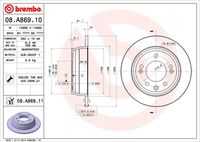 08A86910 BREMBO Диск тормозной задний! Kia Ceed, Hyundai i30 1.4-2.0/1.6 CRDi 06>;Тормозной диск