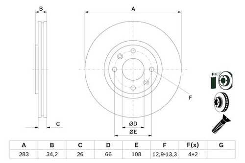 0986478979 BOSCH Тормозной диск