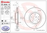 09B35811 BREMBO Диск тормозной передний! с покрытием Opel Insignia 1.6-2.8i/2.0CDTi 08>;Тормозной диск