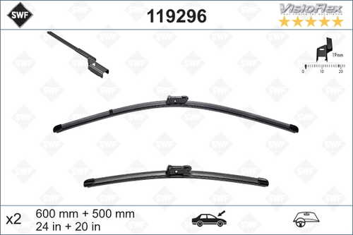 119296 SWF 3 397 007 296 щетки плоск. комплект 600/24'Spoiler+500/20' Audi A5, VW Tiguan all 07>;Щетка стеклоочистителя