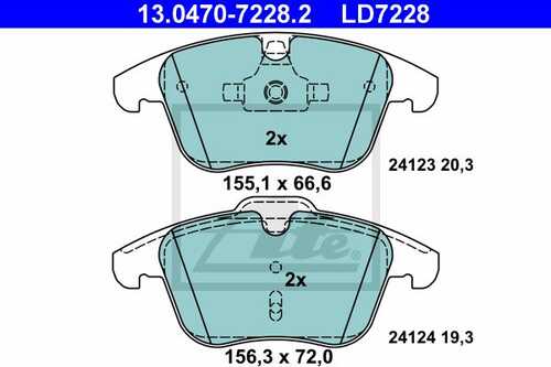 13047072282 ATE Колодки дисковые передние! Ceramic Ford Galaxy/S-max 2.0/1.8TDCi/2.0TDCi 06>