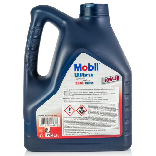 152624 MOBIL Ultra 10W40 (4L) масло моторное! полусин. API SN Plus/SJ/CF, ACEA A3/B3, MB 229.1;Масло моторное полусинтетика 10w-40 4 л
