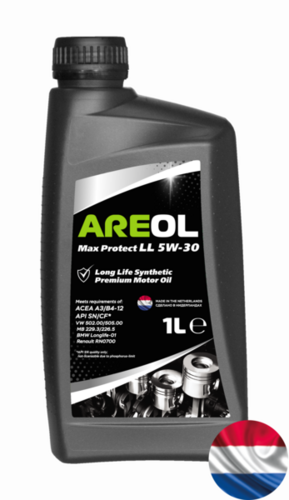 5W30AR012 AREOL Max Protect LL 5W-30 (1L) масло моторное! синт. ACEA A3/B4, API SN/CF, MB 229.3/226.5;Масло моторное Max Protect LL 5W30 синтетика 5W-30 1 л.