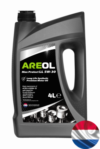 5W30AR013 AREOL Max Protect LL 5W-30 (4L) масло моторное! синт. ACEA A3/B4, API SN/CF, MB 229.3/226.5;Масло моторное Max Protect LL 5W30 синтетика 5W-30 4 л.