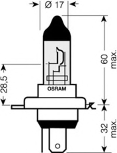 64193CBI OSRAM Лампа COOL BLUE INTENSE! 1шт. (H4) 12V 60/55W P43t цвет. темп. 4200К;Лампа накаливания, "COOL BLUE INTENSE H4" 12В 60/55Вт, 1шт