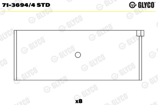 7136944STD GLYCO Вкладыши шатунные комплект! STD (4) Audi 80/100/A4, VW Golf/Passat 1.3-2.0 86>;Шатунный подшипник