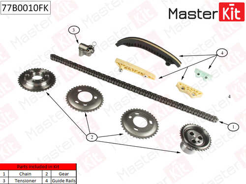 77B0010FK MASTERKIT Комплект цепи ГРМ! Ford Transit 2.4Di 06-12