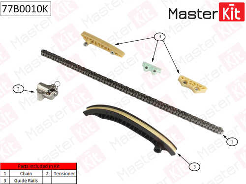 77B0010K MASTERKIT Комплект цепи ГРМ! Ford Transit 2.4Di 06-12