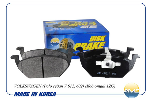 AMDBF387 AMD Колодки дисковые п.! VW Golf II/III 1.4-1.8/1.6-1.9TD 83-95/Passat 82-88;Колодки передние