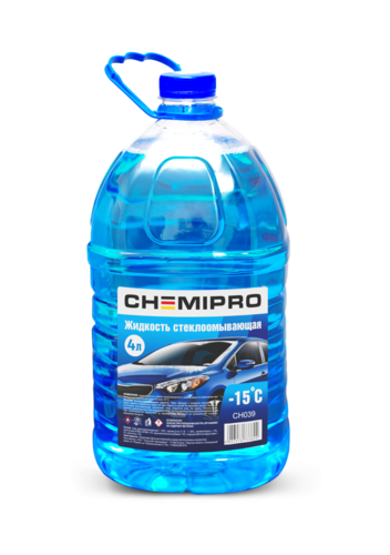 CH039 CHEMIPRO Жидкость для стеклоомывателя зимняя! 4L готовая -15°С, изопропиловая;Жидкость для стеклоомывателя Chemipro, -15°C, 4 л