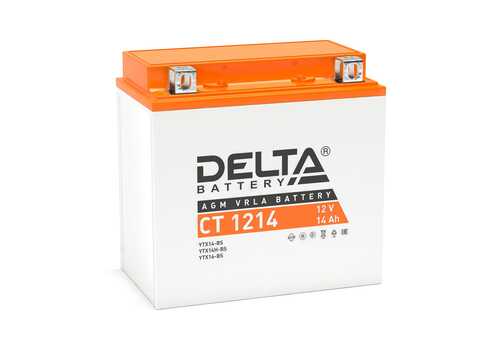 CT1214 DELTABATTERY Аккумуляторная батарея для мототехники;Батарея аккумуляторная 14А/ч 200А 12В прямая полярн.