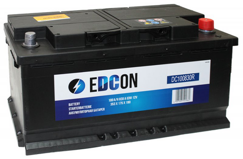 DC100830R EDCON Аккумуляторная батарея! 100Ah 830A + справа 353х175х190 B13;Батарея аккумуляторная 100А/ч 830А 12В обратная полярн