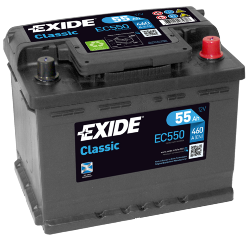 EC550 EXIDE Аккумуляторная батарея! 19.5/17.9 евро 55Ah 460A 242/175/190;Стартерная аккумуляторная батарея