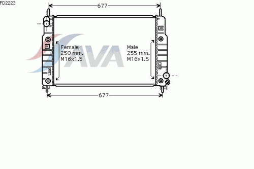 FD2223 AVA Радиатор системы охлаждения! АКПП Ford Mondeo 1.6-2.0 95>;Теплообменник
