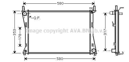 FDA2325 AVA Радиатор, охлаждение двигателя