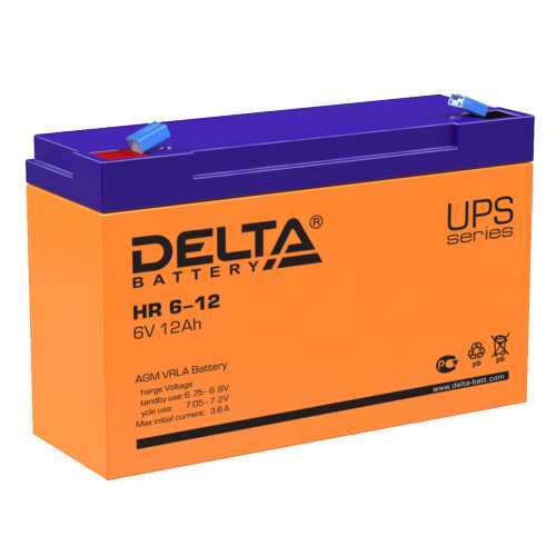 HR612 DELTABATTERY АКБ 6V - 12 а/ч 'Delta HR';Батарея аккумуляторная 12А/ч а 6В