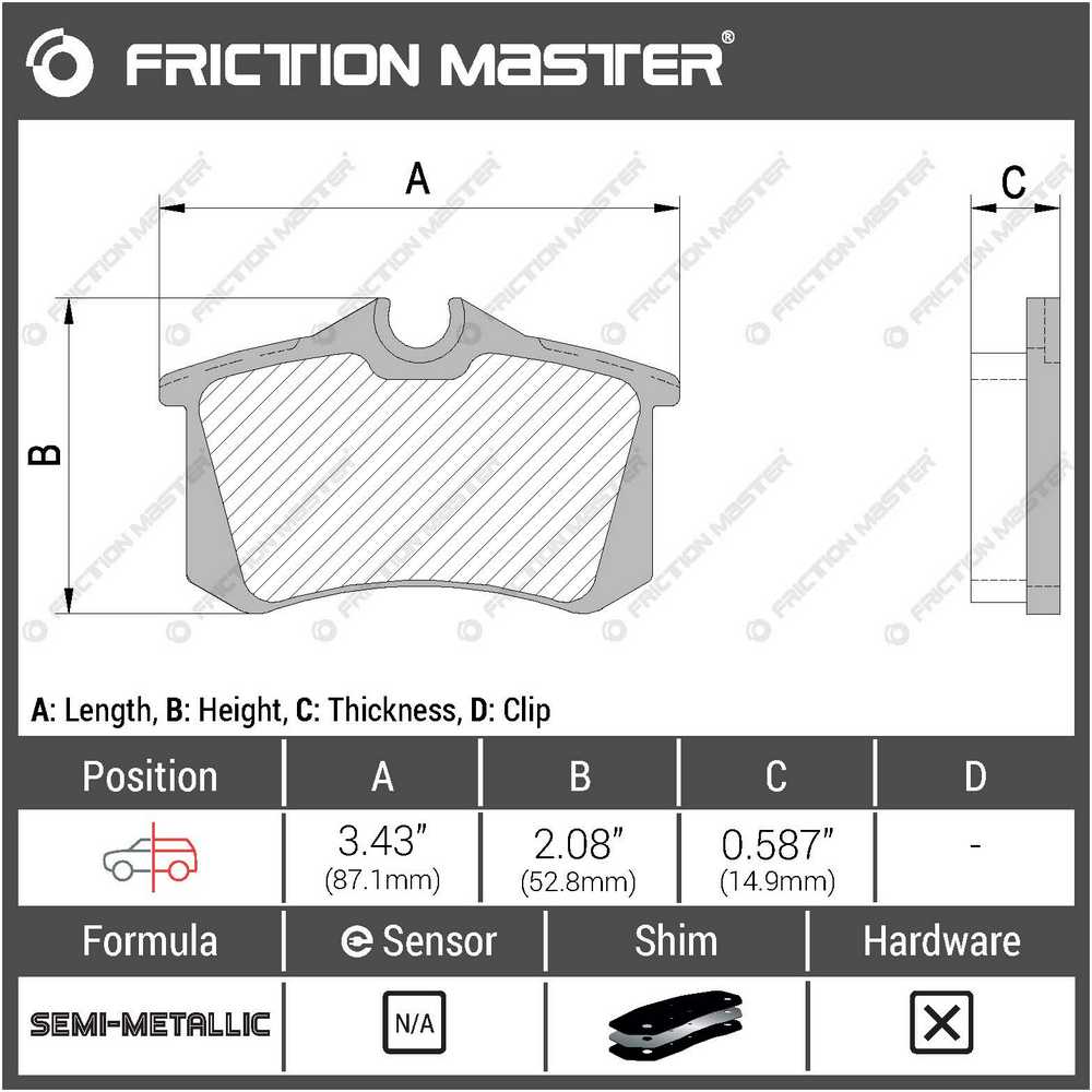 MKD340 FRICTIONMASTER Томозные колодки дисковые зад.