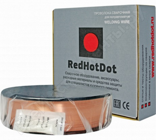 MR08205 REDHOTDOT Проволока сварочная омедненная! SG Fe d=0.8 мм (в катушке D200, 5кг);Проволока сварочная омедненная SG Fe d=0,8 мм (в катушке D200, 5кг)