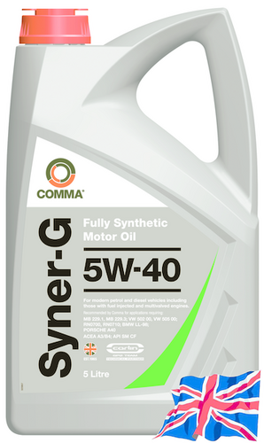 SYN5L COMMA 5W40 SYNER-G (5L) масло мот.! син. ACEA A3/B4,API SN/CF, MB 229.1(3),VW 502.00/505.00;Масло моторное синтетика 5W-40 5 л