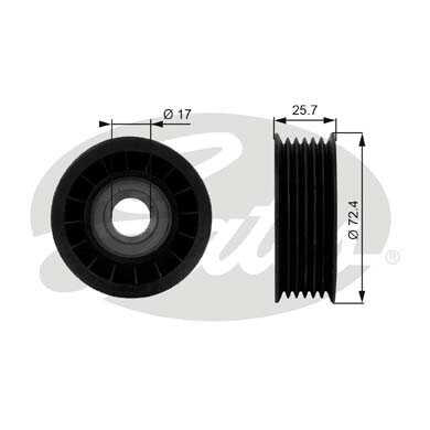 T38008 GATES ролик направляющий! Cadillac, Ford Escape USA 2.0-2.3i 01>, Isuzu, Pontiac;Поликлиновый ременный комплект